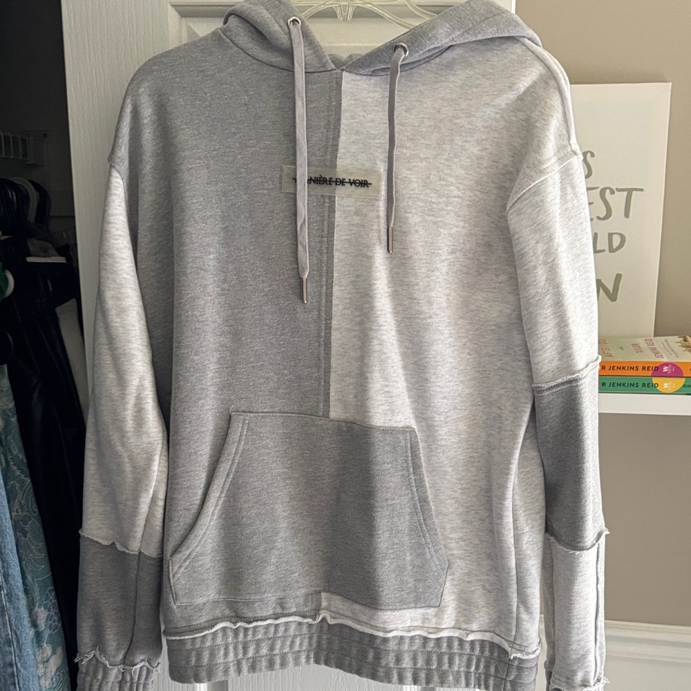 Maniere De Voir Gray Patchwork Hoodie